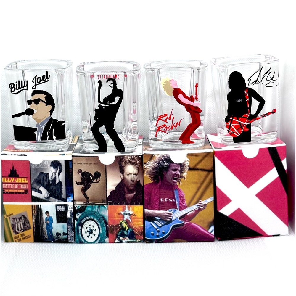 Men Rock/Pop Shot Glass/Gift Box set, Many Choices!